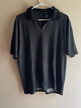 Claiborne Black stripes polo shirt party going out casual night streetwear